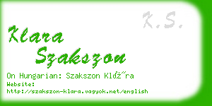 klara szakszon business card